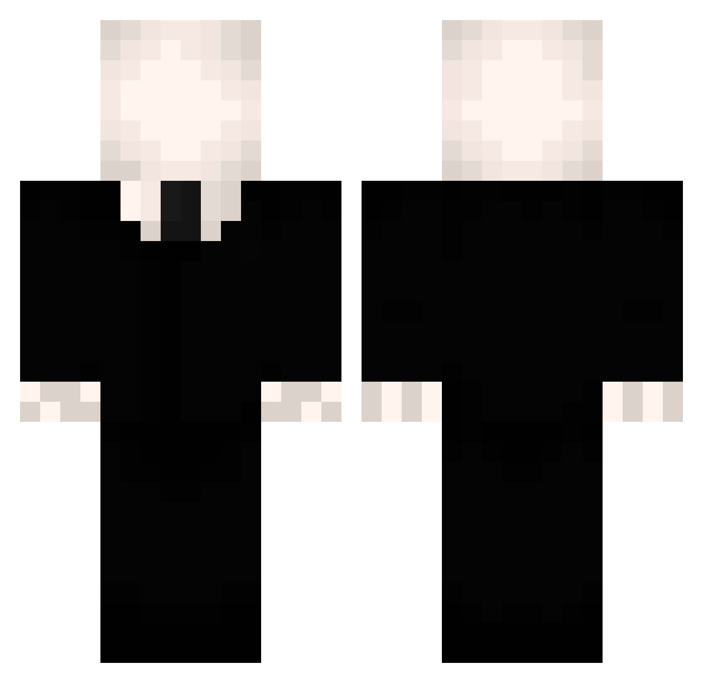 Nanoseconds Minecraft skin, front and back view
