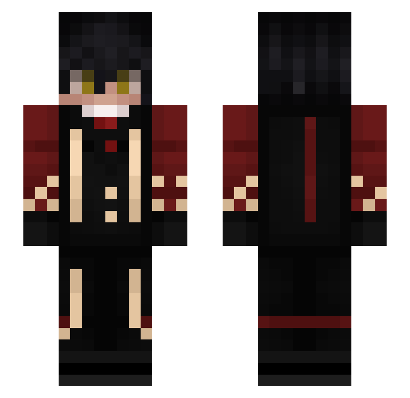 candoir Minecraft skin, front and back view