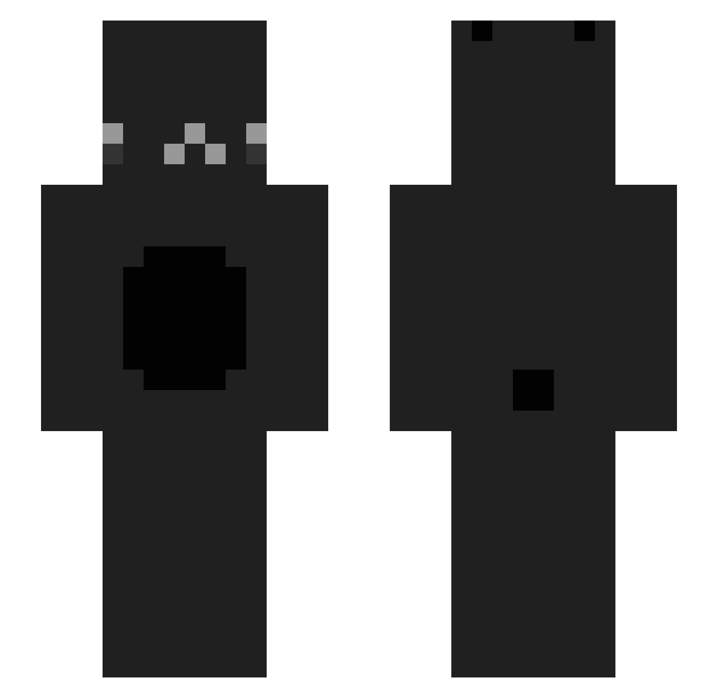 Zonex1111 Minecraft skin, front and back view
