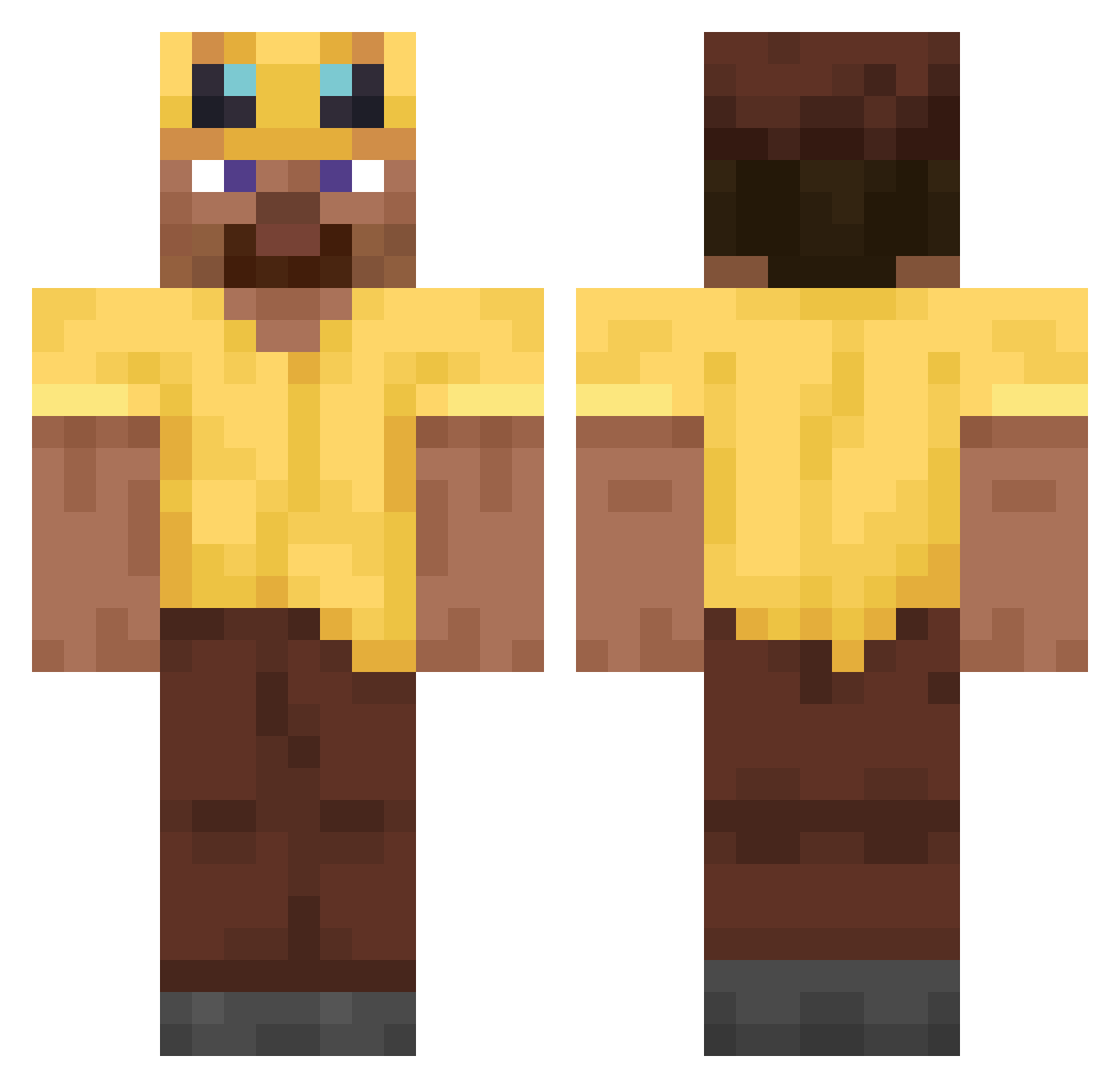 Matix669 Minecraft skin, front and back view
