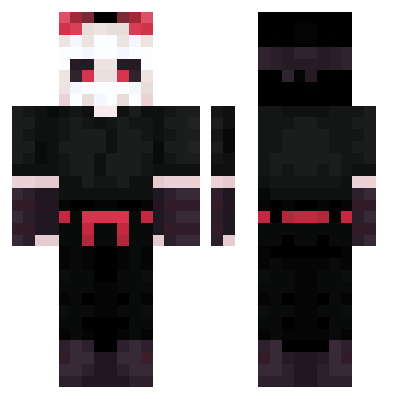 zSkyPVP Minecraft skin, front and back view