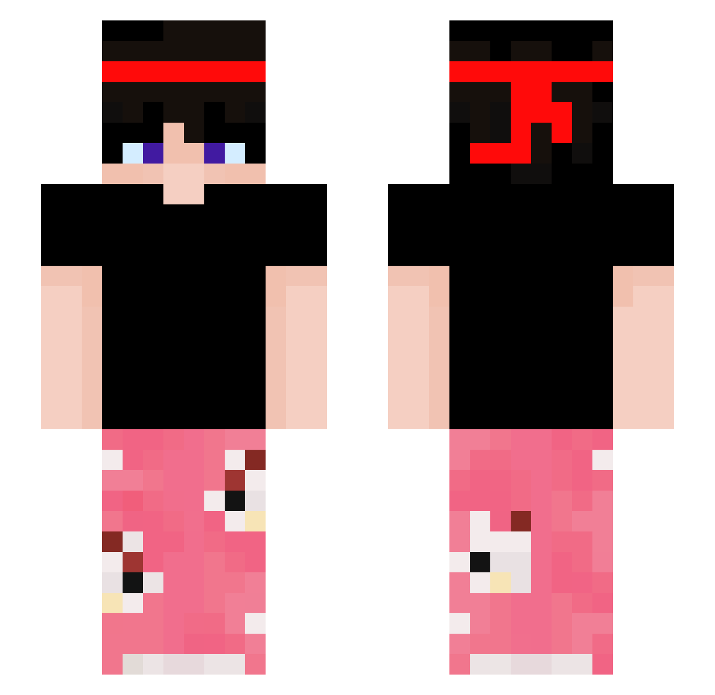 Zayt209 Minecraft skin, front and back view