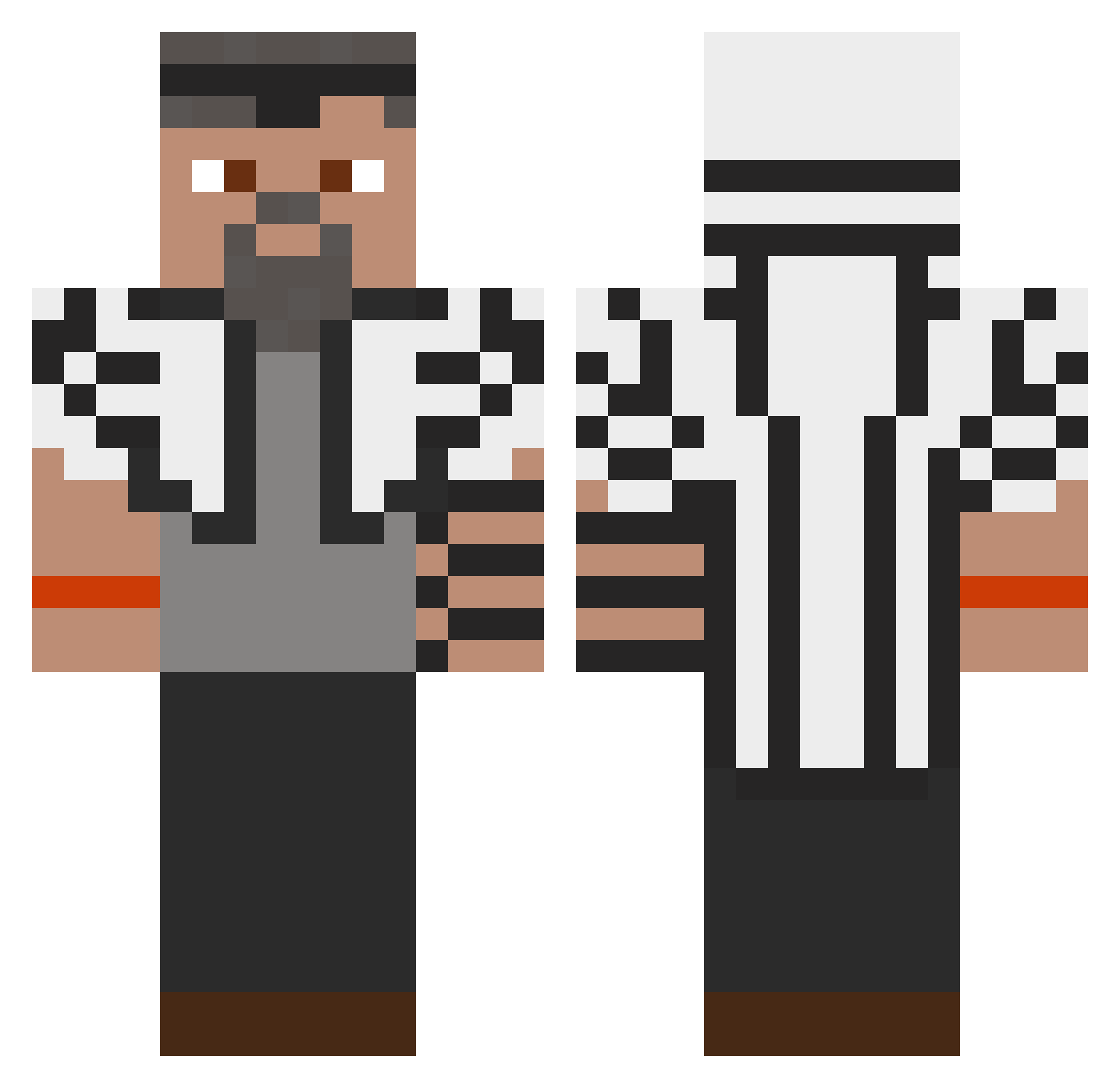 mosesss Minecraft skin, front and back view