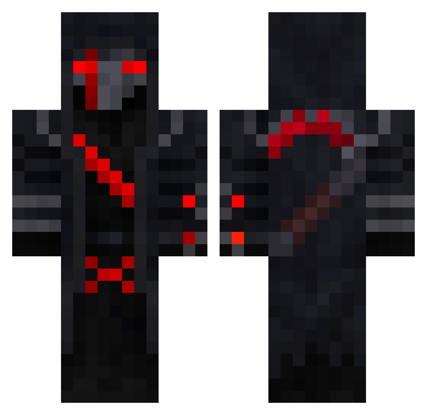 MrDeadSkull Minecraft skin, front and back view