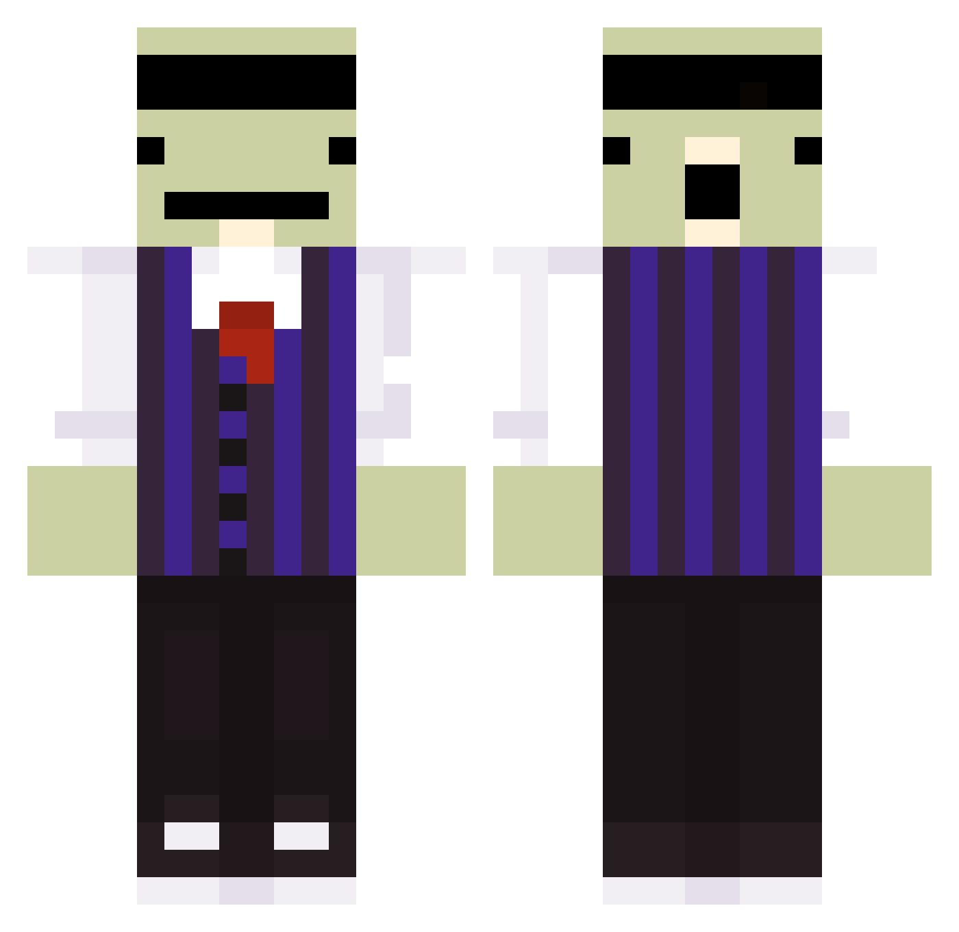 Wesen_BTW Minecraft skin, front and back view