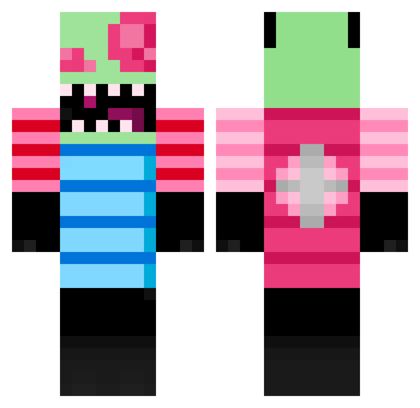 mkbobalien Minecraft skin, front and back view