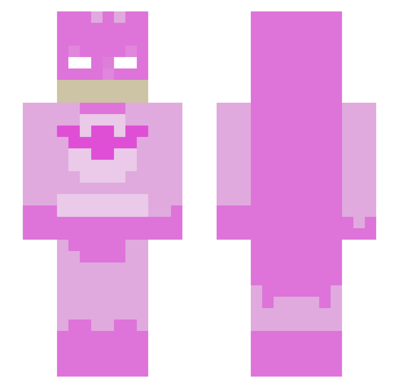 supahgirly Minecraft skin, front and back view