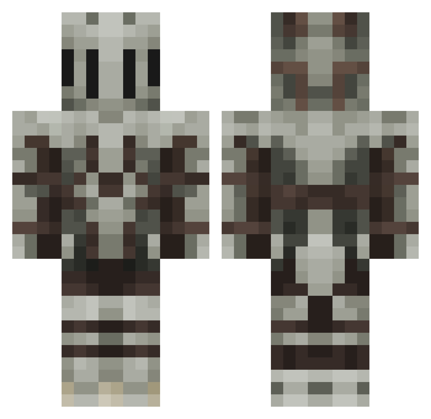Wizzy72 Minecraft skin, front and back view