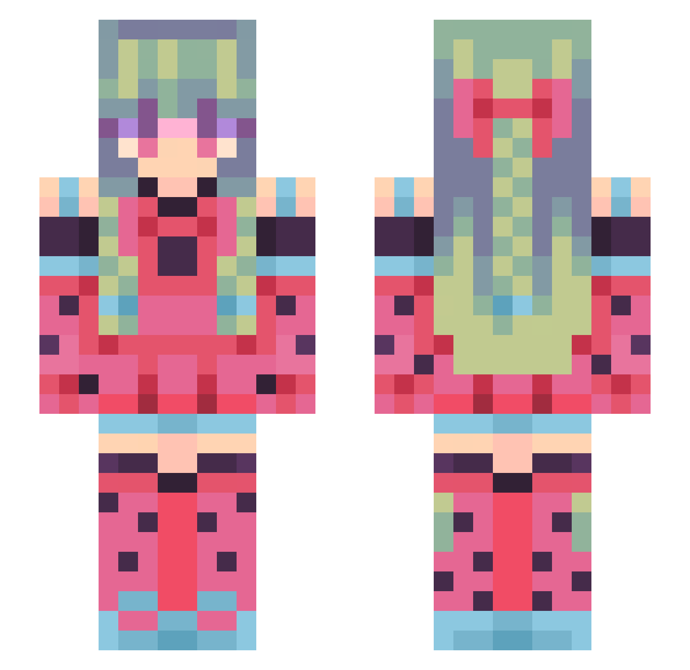 keten Minecraft skin, front and back view