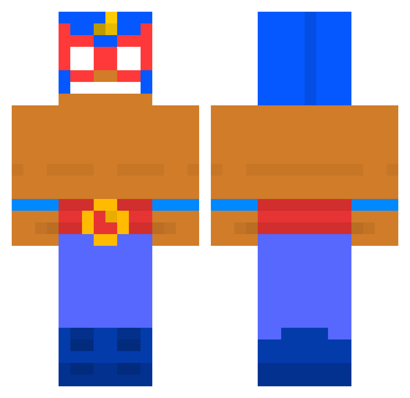 golonek Minecraft skin, front and back view