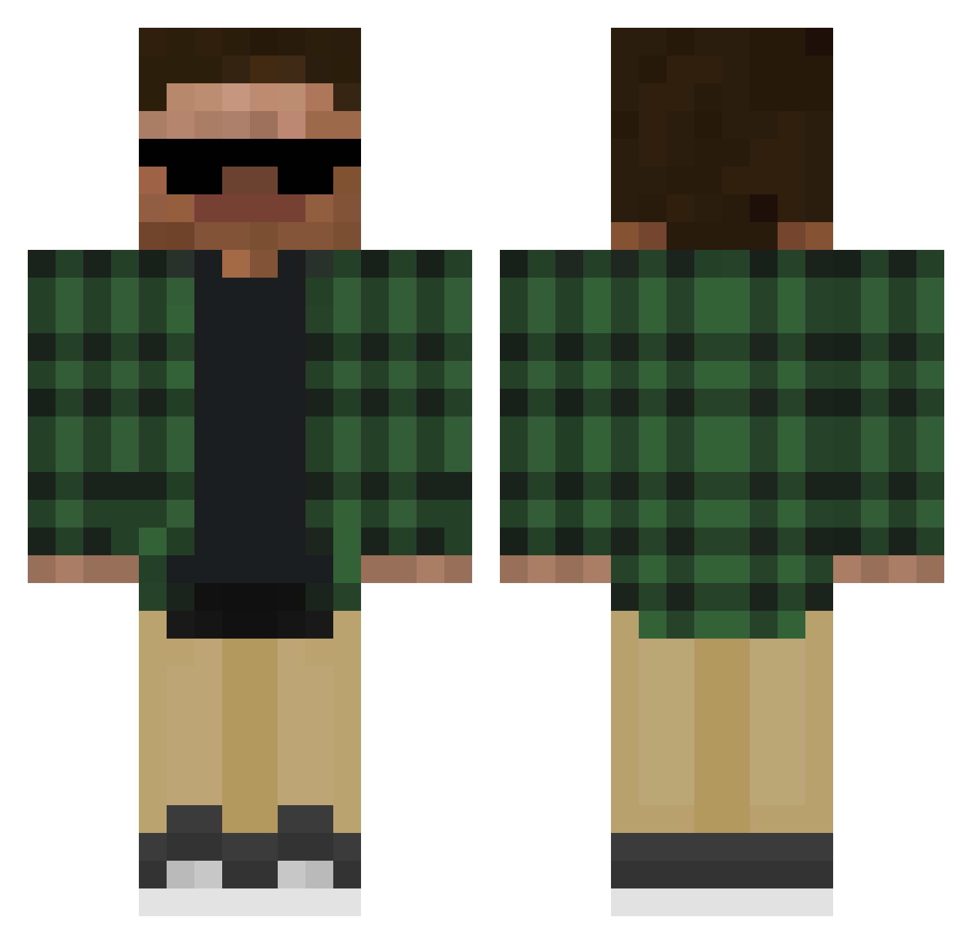 S0RB Minecraft skin, front and back view
