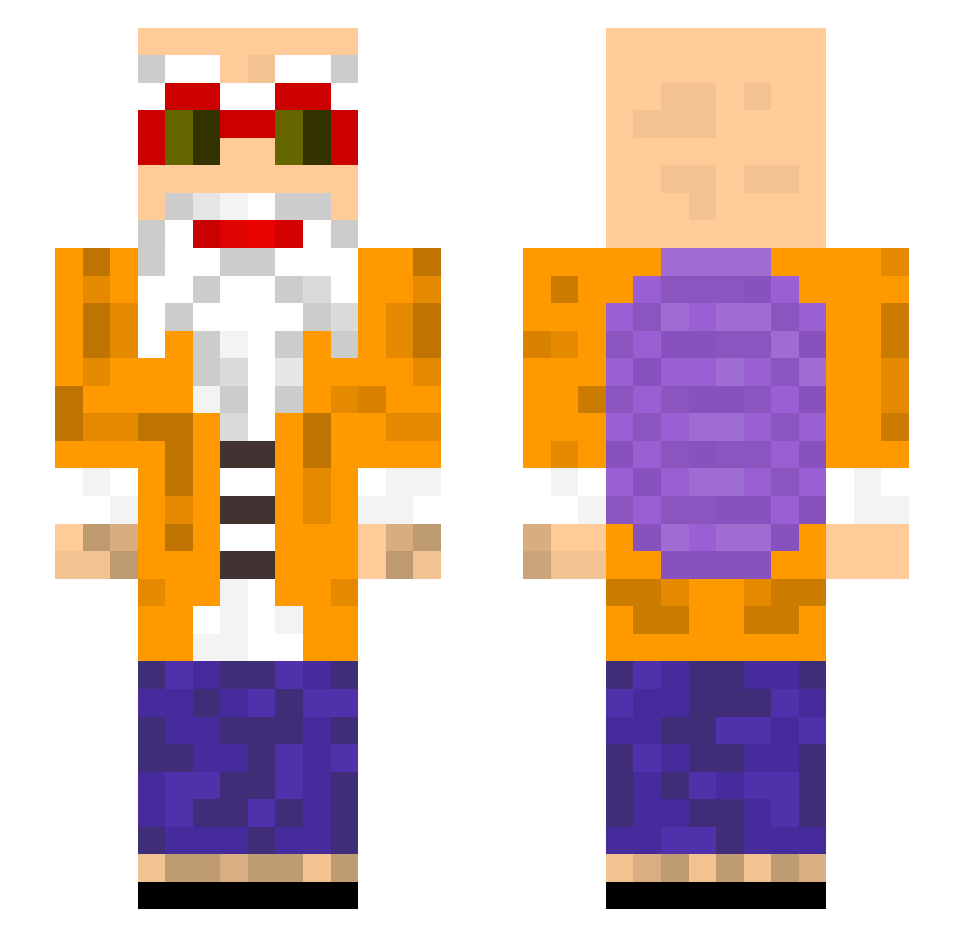 Pipatchu Minecraft skin, front and back view