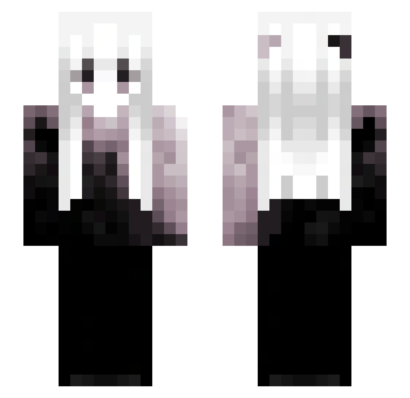 teq_bunny Minecraft skin, front and back view