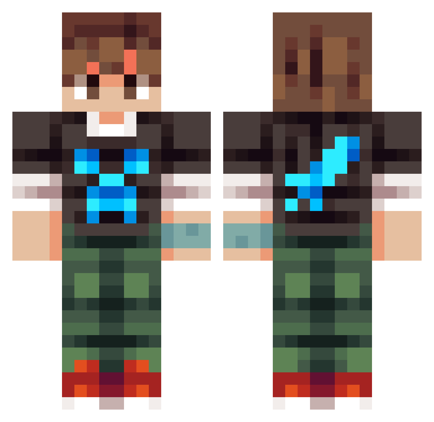 Hero_OAO Minecraft skin, front and back view