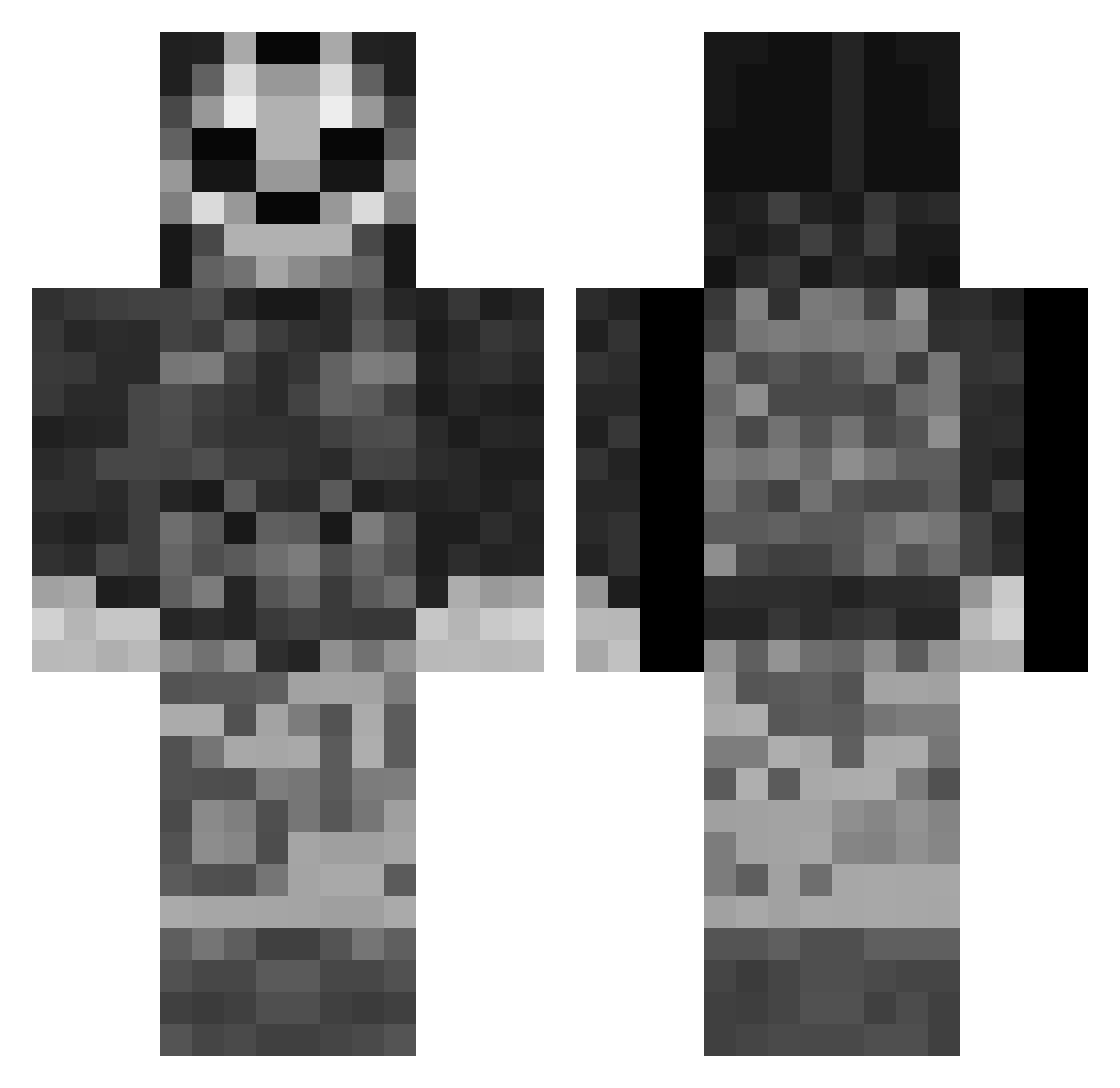 XLEBushek_k Minecraft skin, front and back view