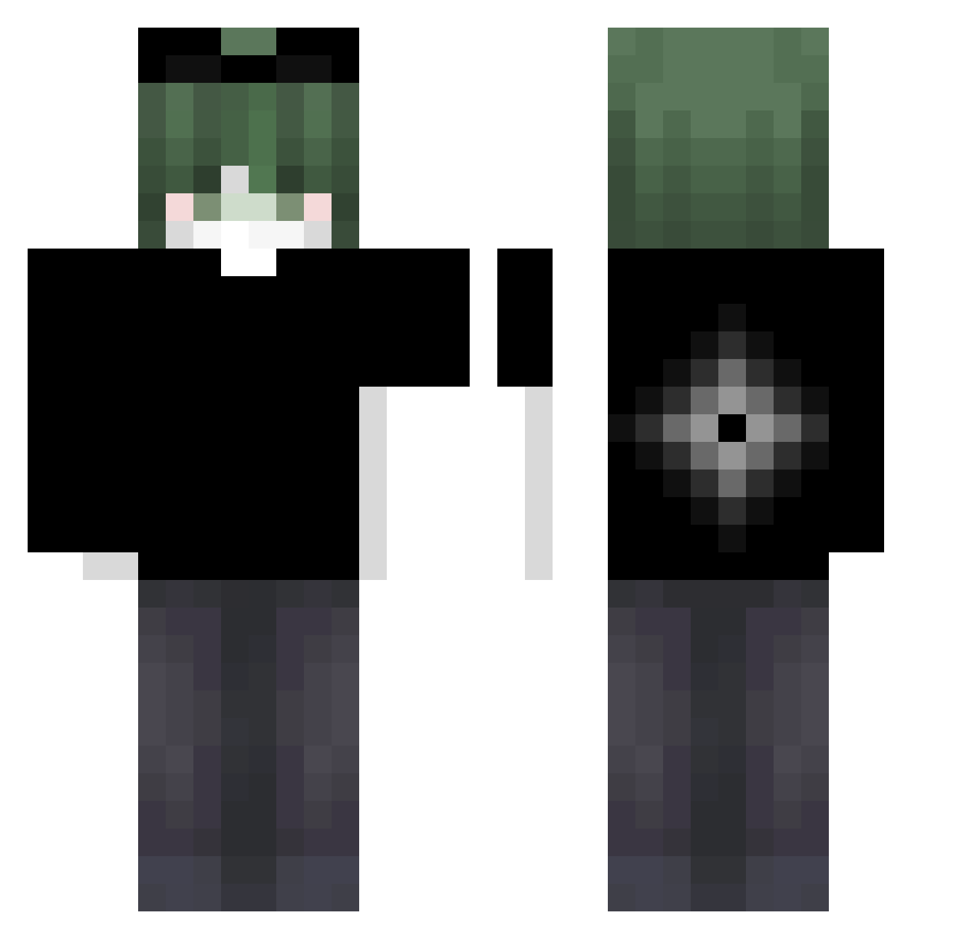 Xen_23 Minecraft skin, front and back view