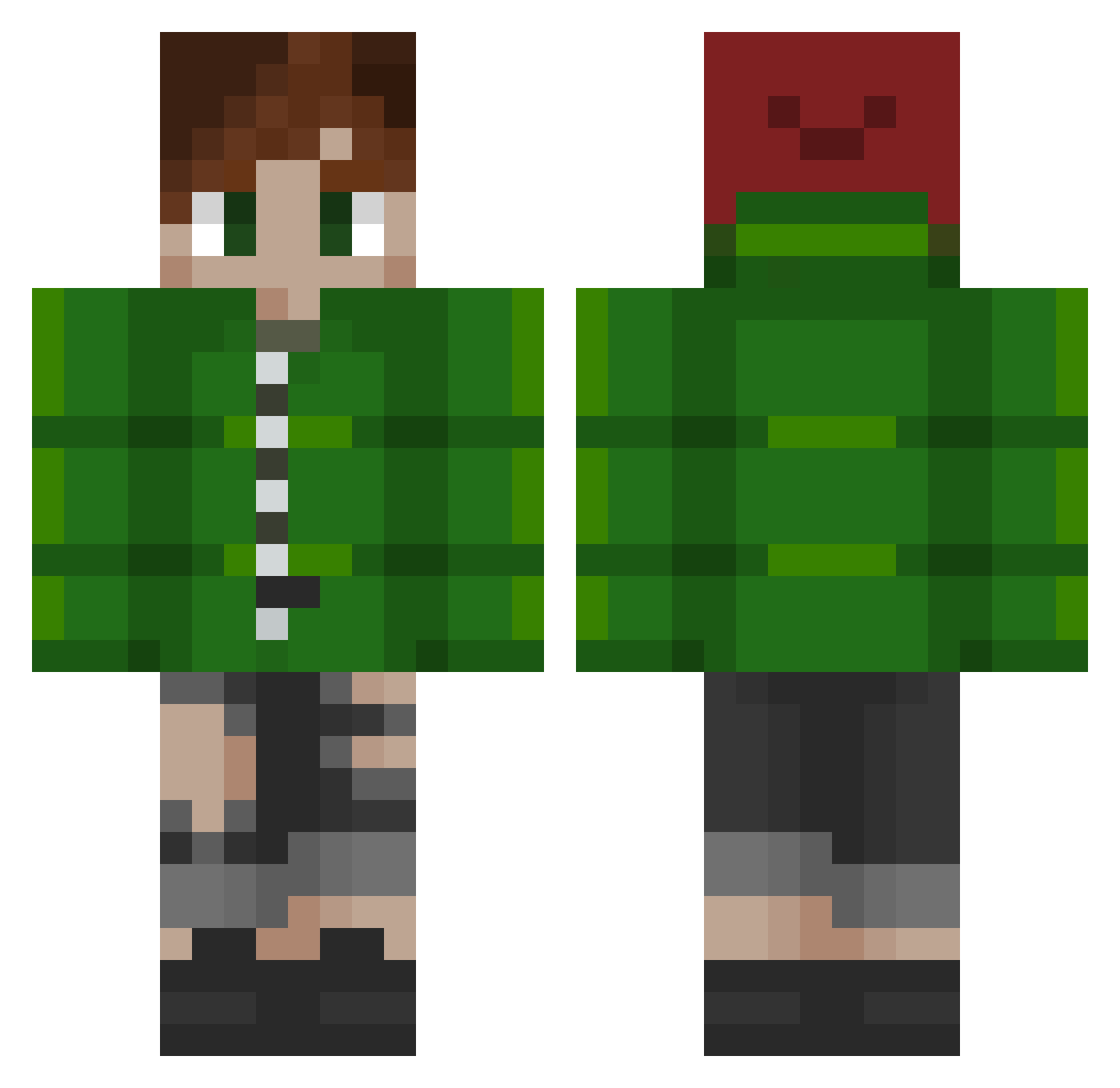 veldviridis Minecraft skin, front and back view