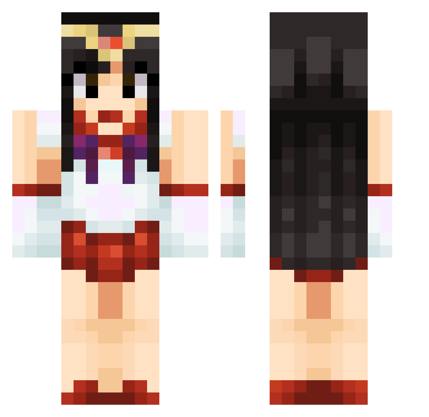 OichiBasara Minecraft skin, front and back view