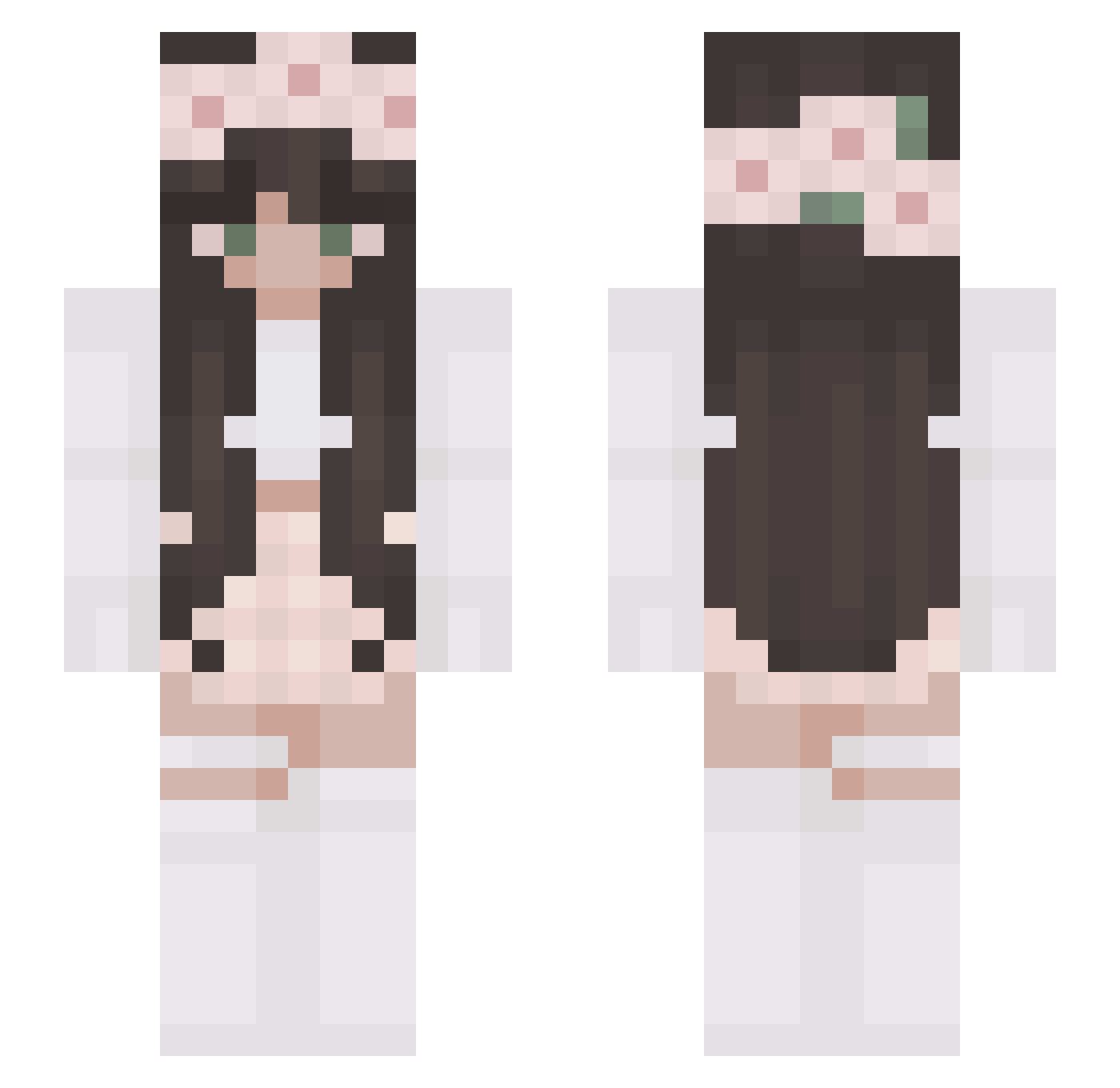 gynecology Minecraft skin, front and back view