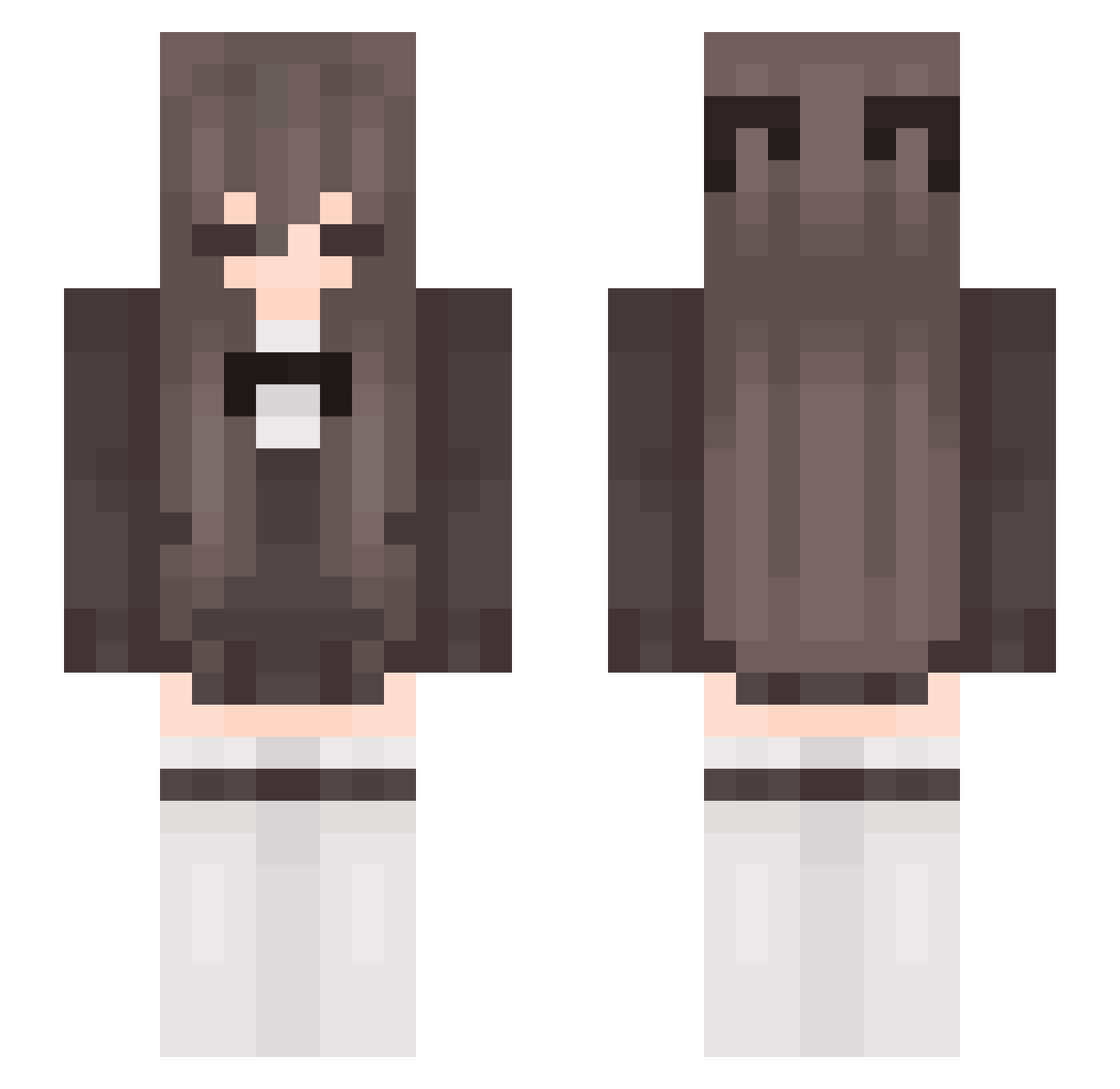 sleepymausii Minecraft skin, front and back view