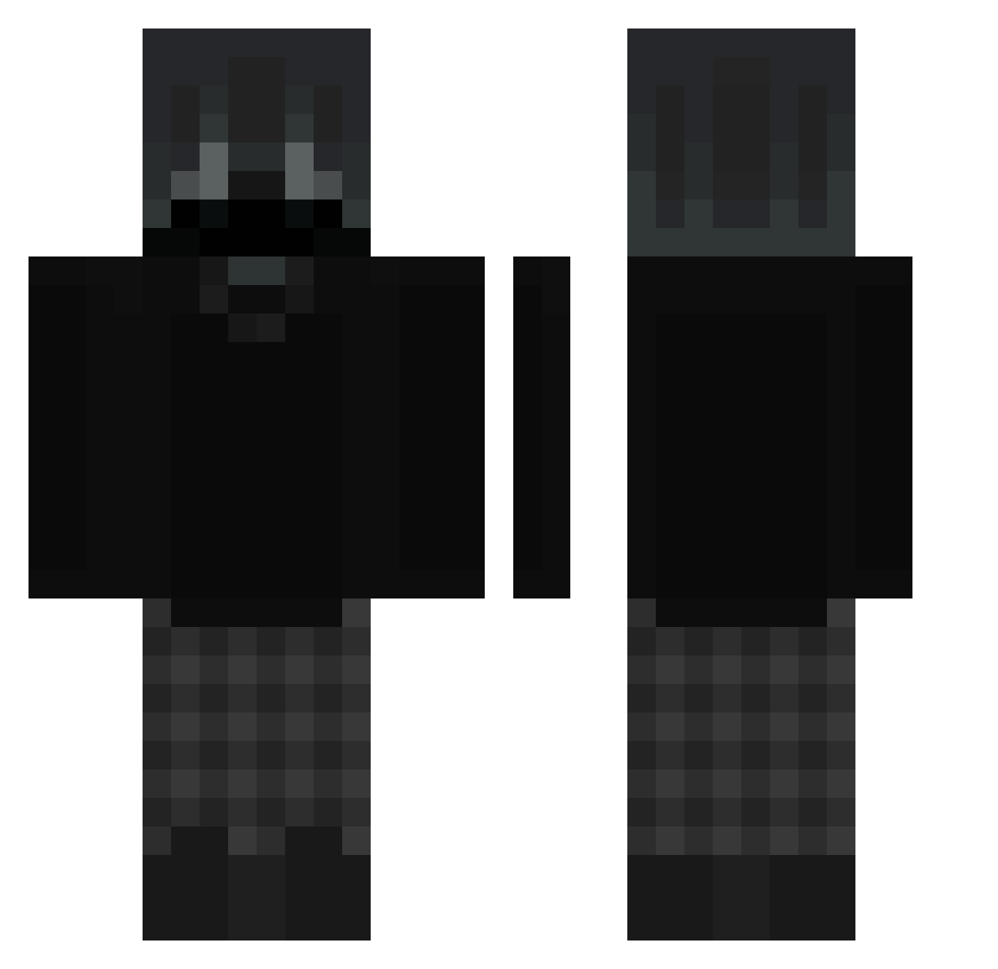raem1 Minecraft skin, front and back view