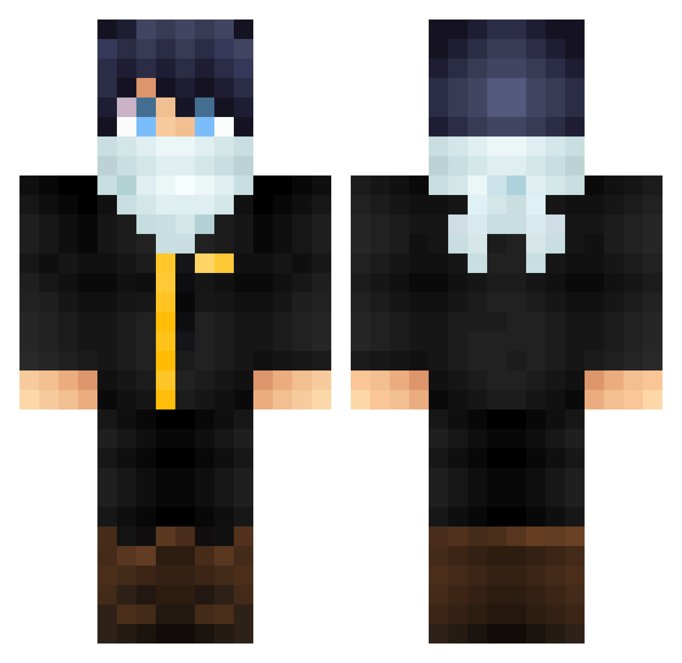 Rubyzin Minecraft skin, front and back view