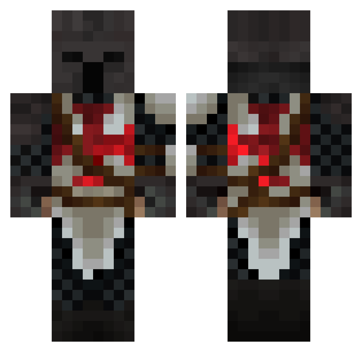 W4Toast Minecraft skin, front and back view