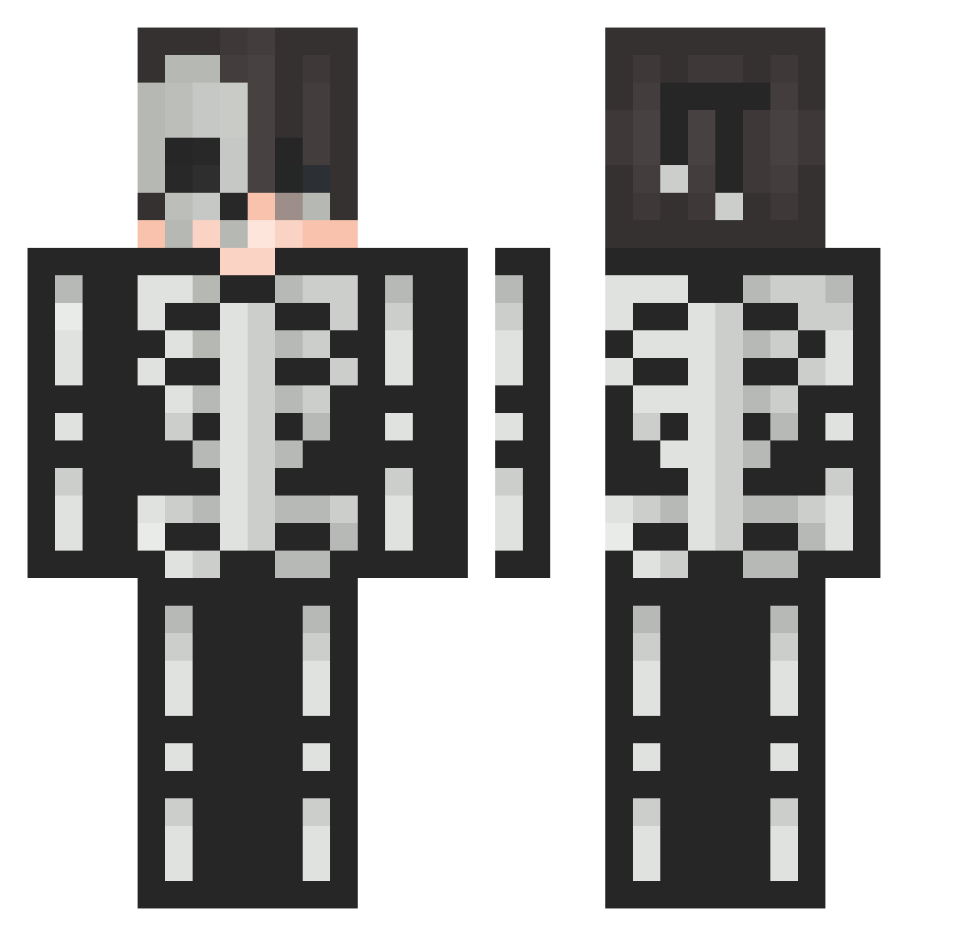 SheWasTheOne Minecraft skin, front and back view