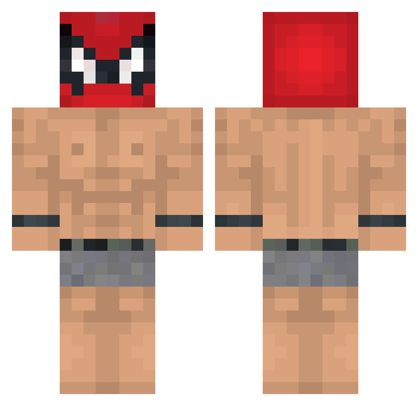 Lezbien Minecraft skin, front and back view