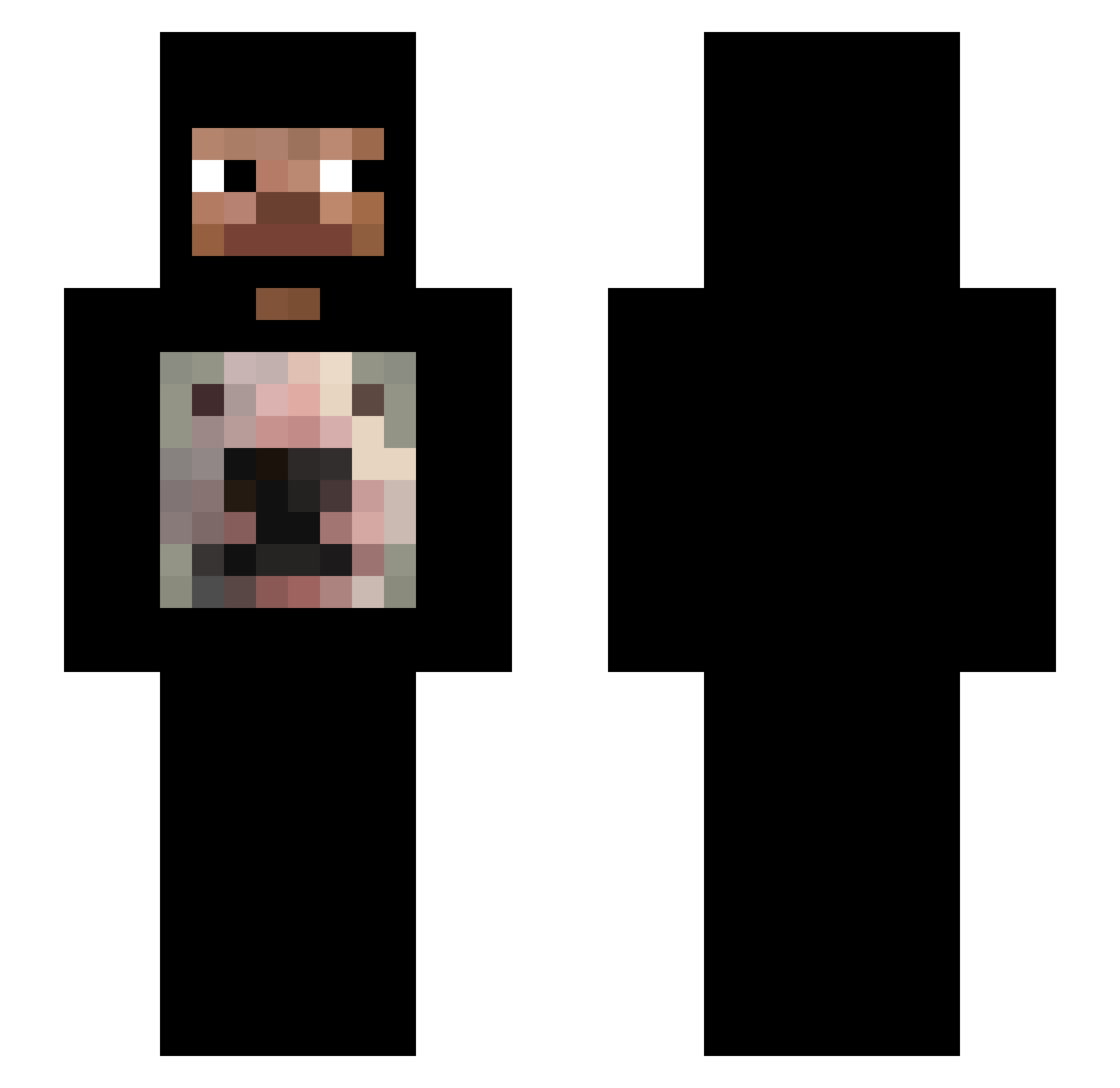shure Minecraft skin, front and back view