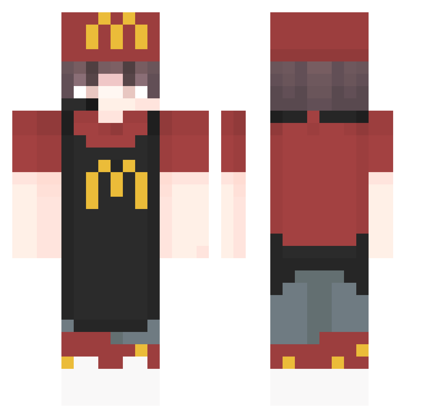 Scissxr Minecraft skin, front and back view