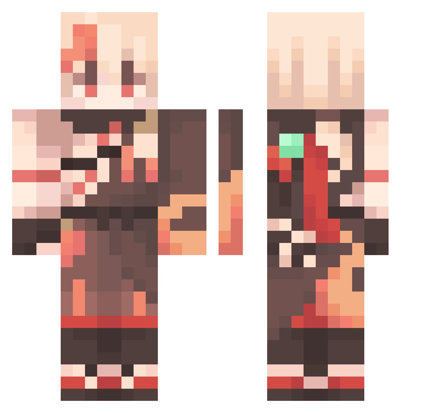 Partly_Happy Minecraft skin, front and back view