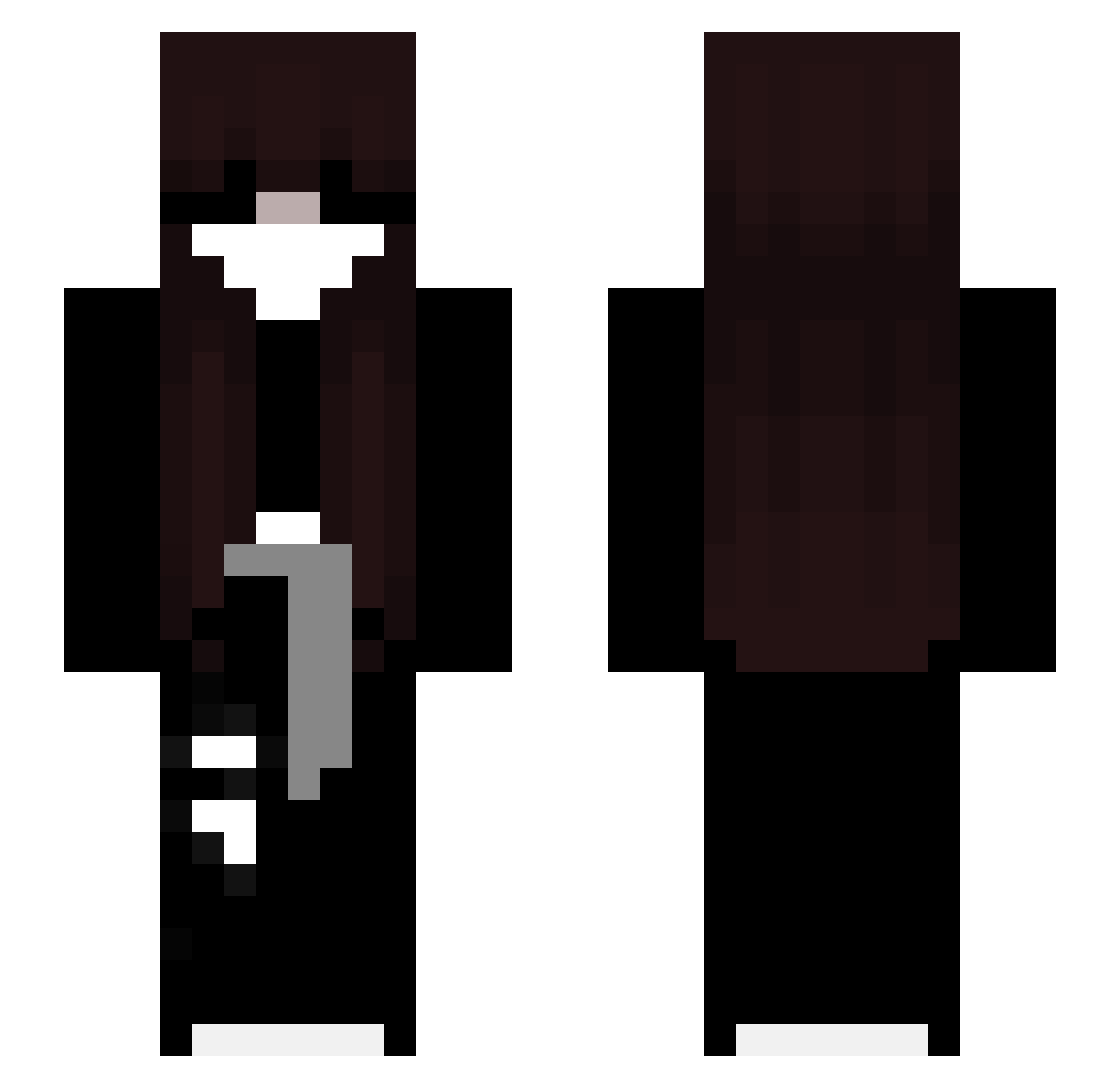 Gunmaster_King Minecraft skin, front and back view