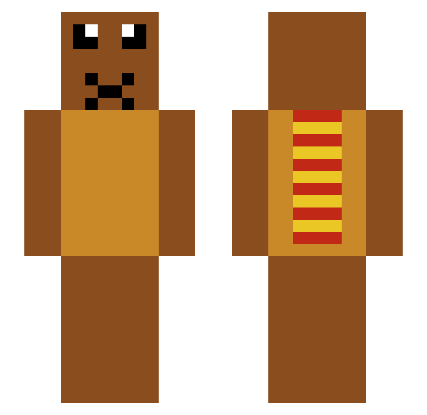 TigriausBos Minecraft skin, front and back view