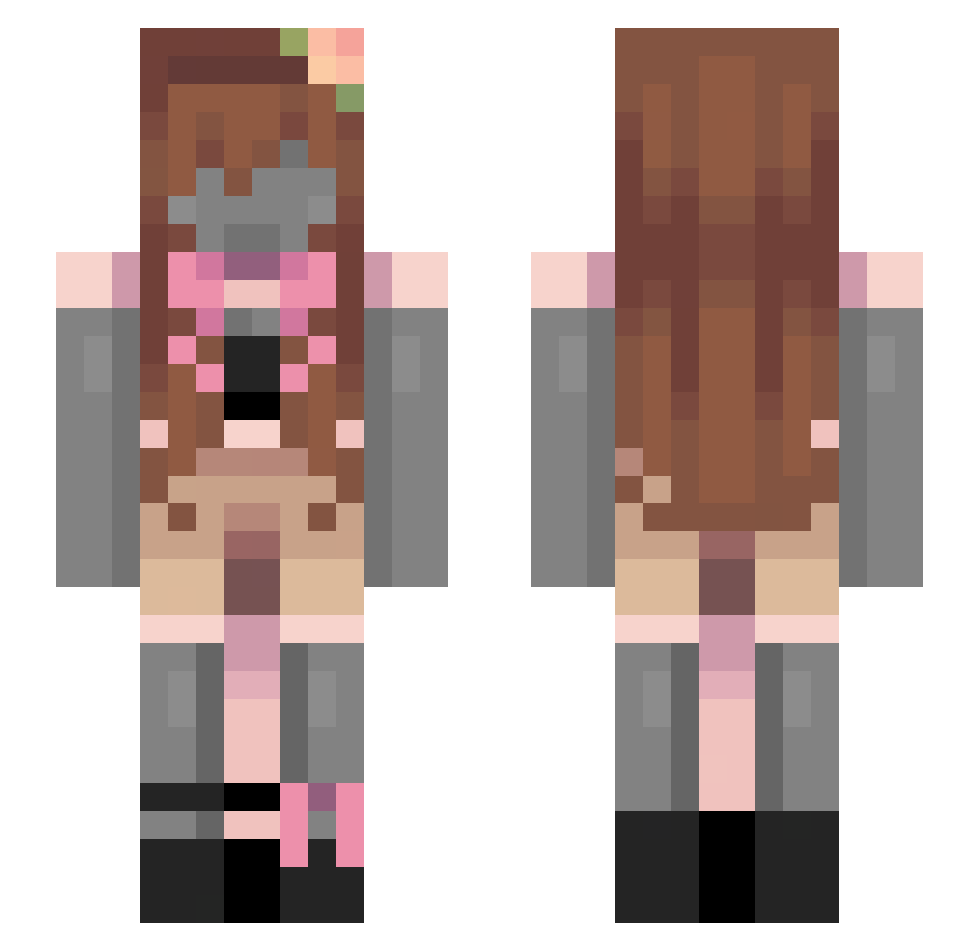 CommanderCirno Minecraft skin, front and back view