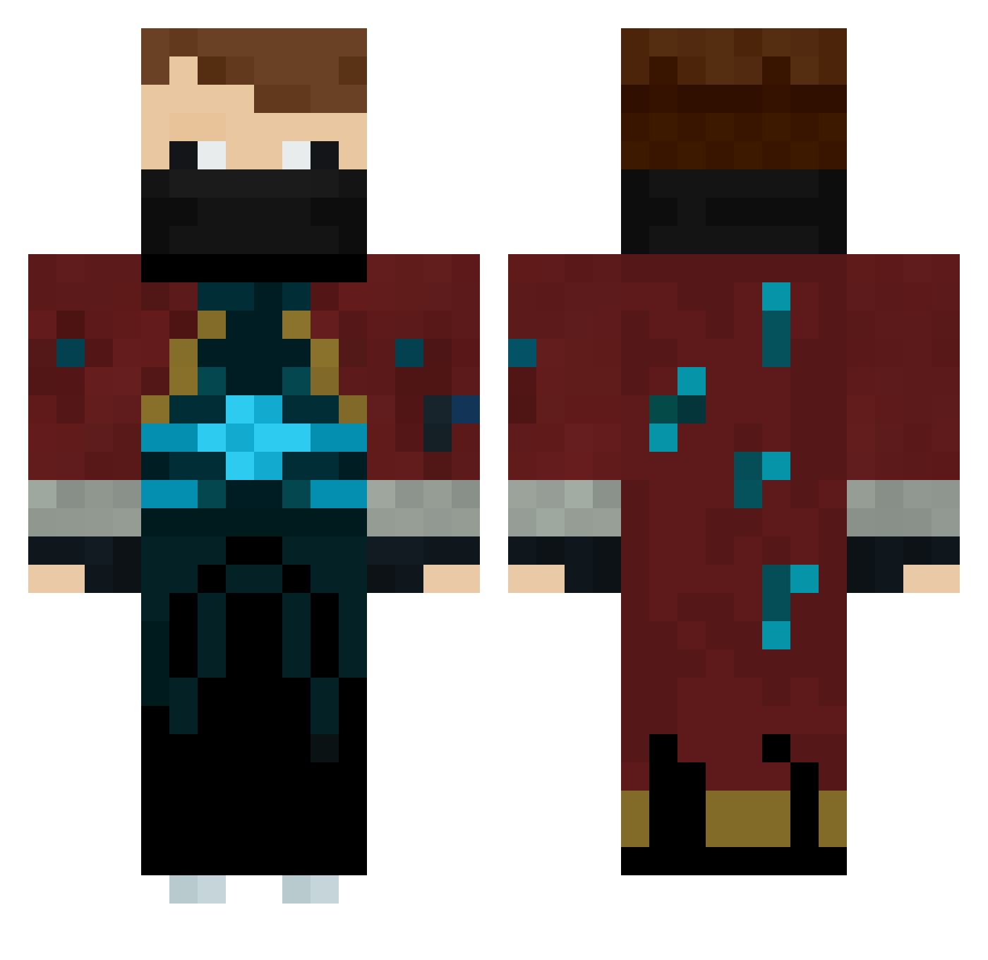 Vip45 Minecraft skin, front and back view