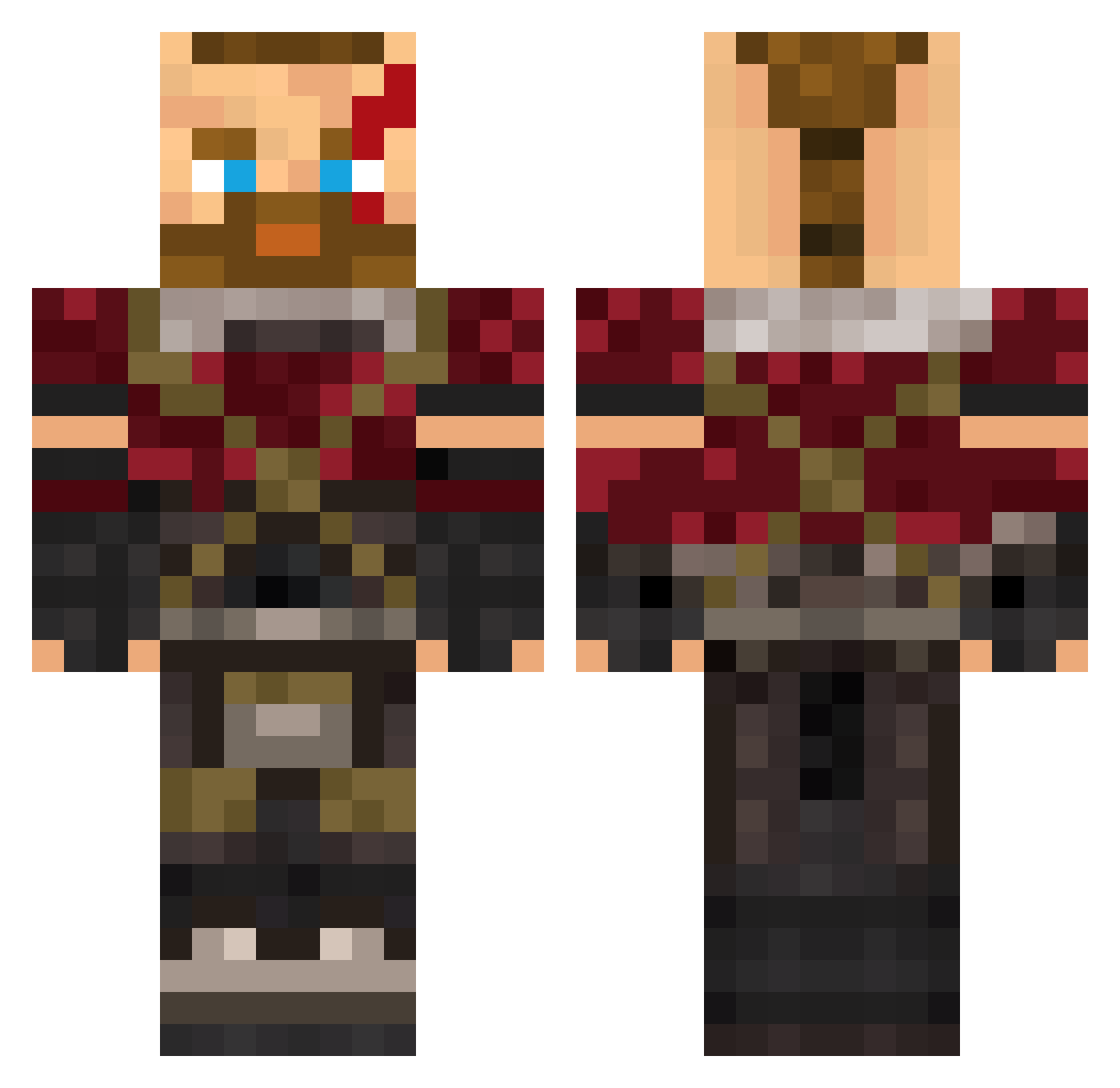 MainCoyote541 Minecraft skin, front and back view