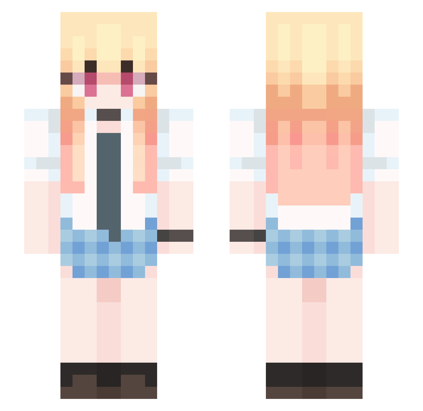 Cap3y Minecraft skin, front and back view