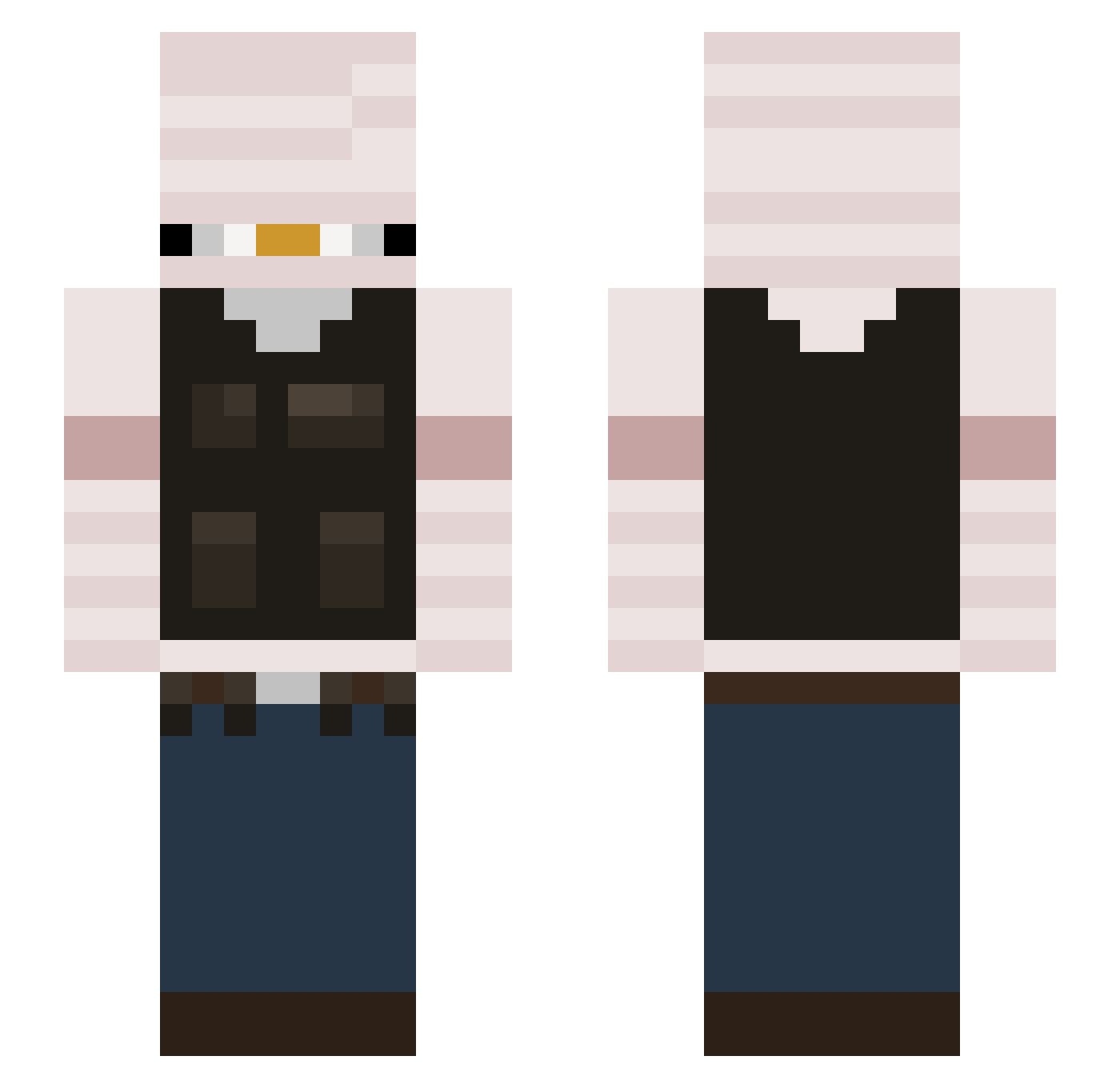 MarStarWars Minecraft skin, front and back view