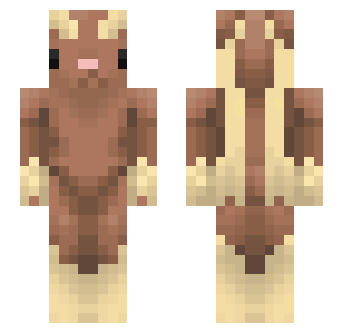 wristysage Minecraft skin, front and back view