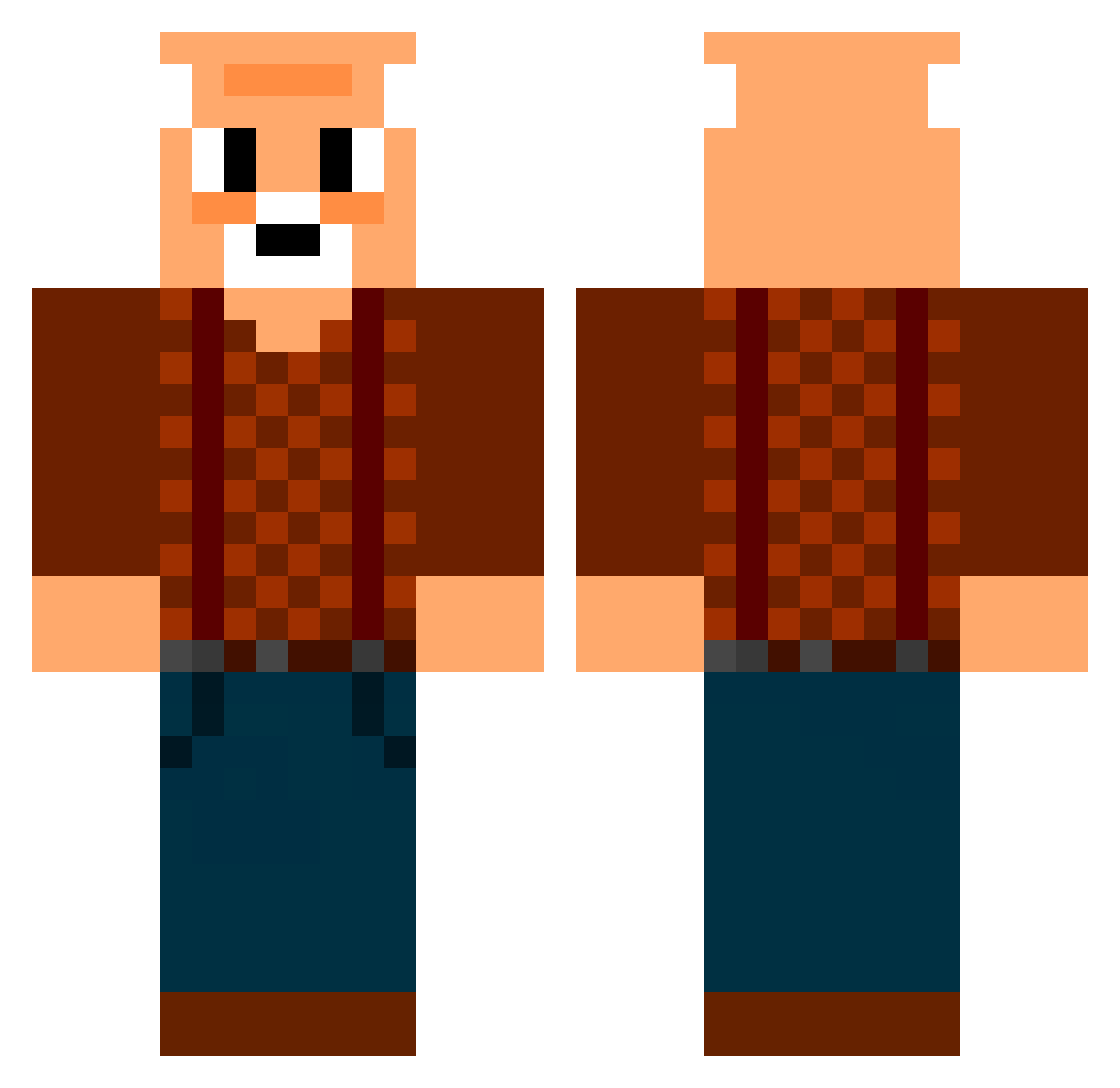xxfireboy67 Minecraft skin, front and back view