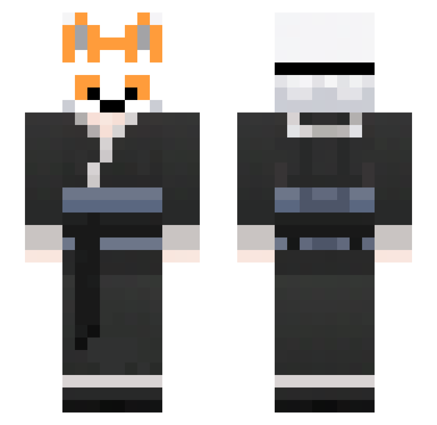 Kitsu77 Minecraft skin, front and back view