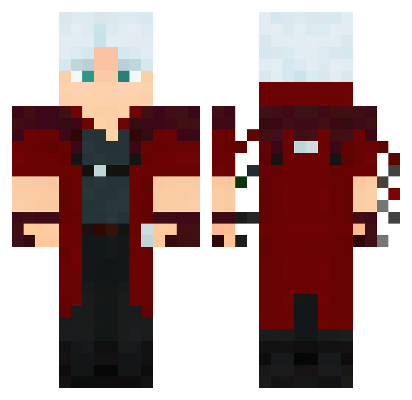 Gundam04 Minecraft skin, front and back view