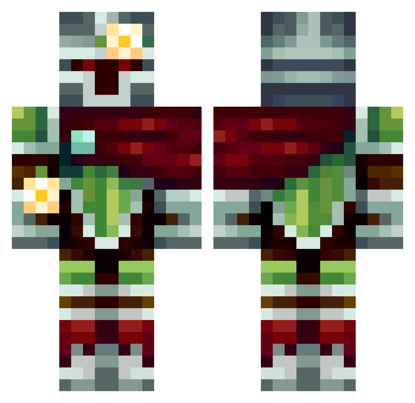 Vaneyk22 Minecraft skin, front and back view