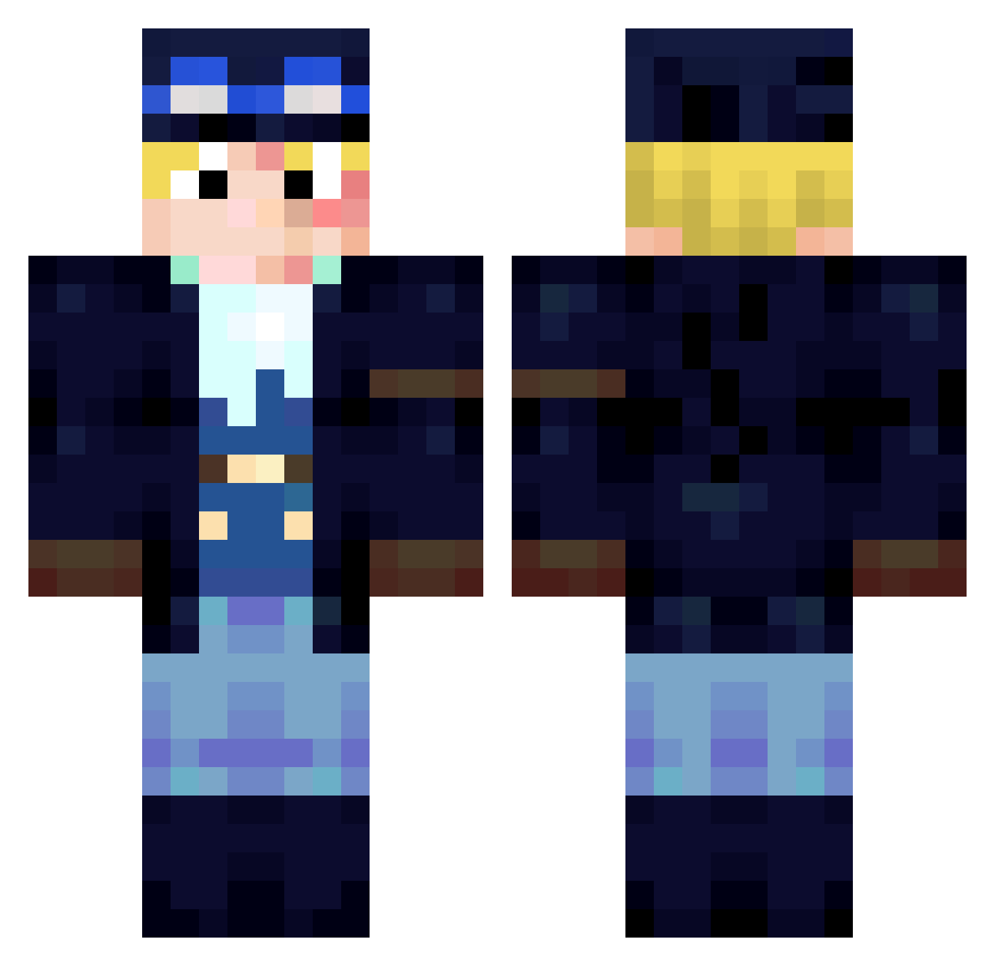Fayza Minecraft skin, front and back view