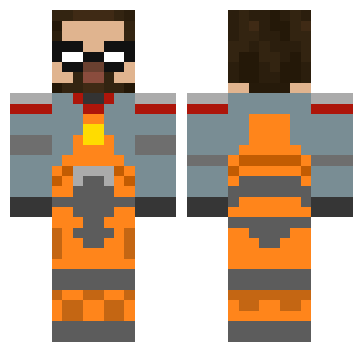 slimna Minecraft skin, front and back view