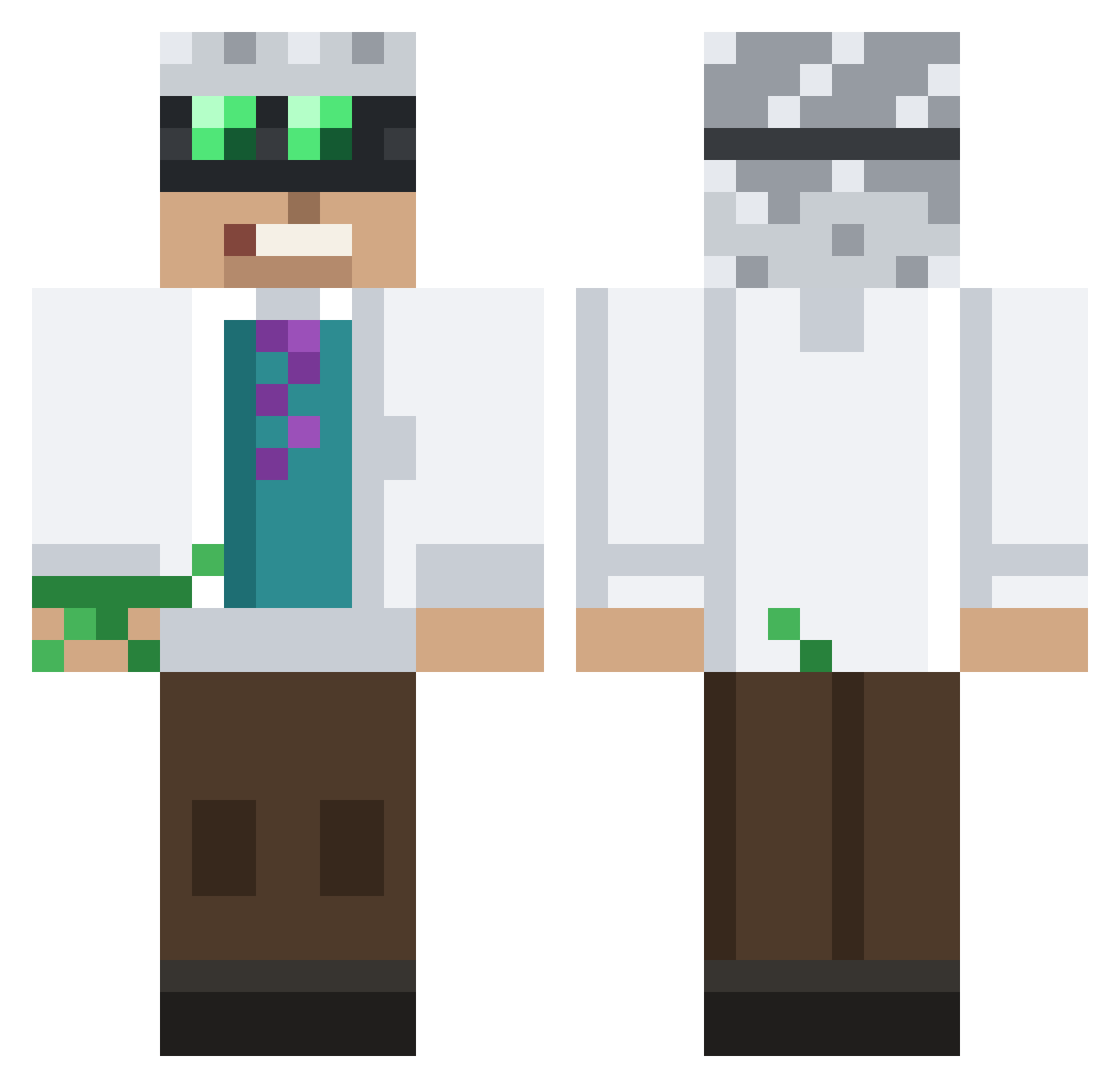 Badger_Fat Minecraft skin, front and back view