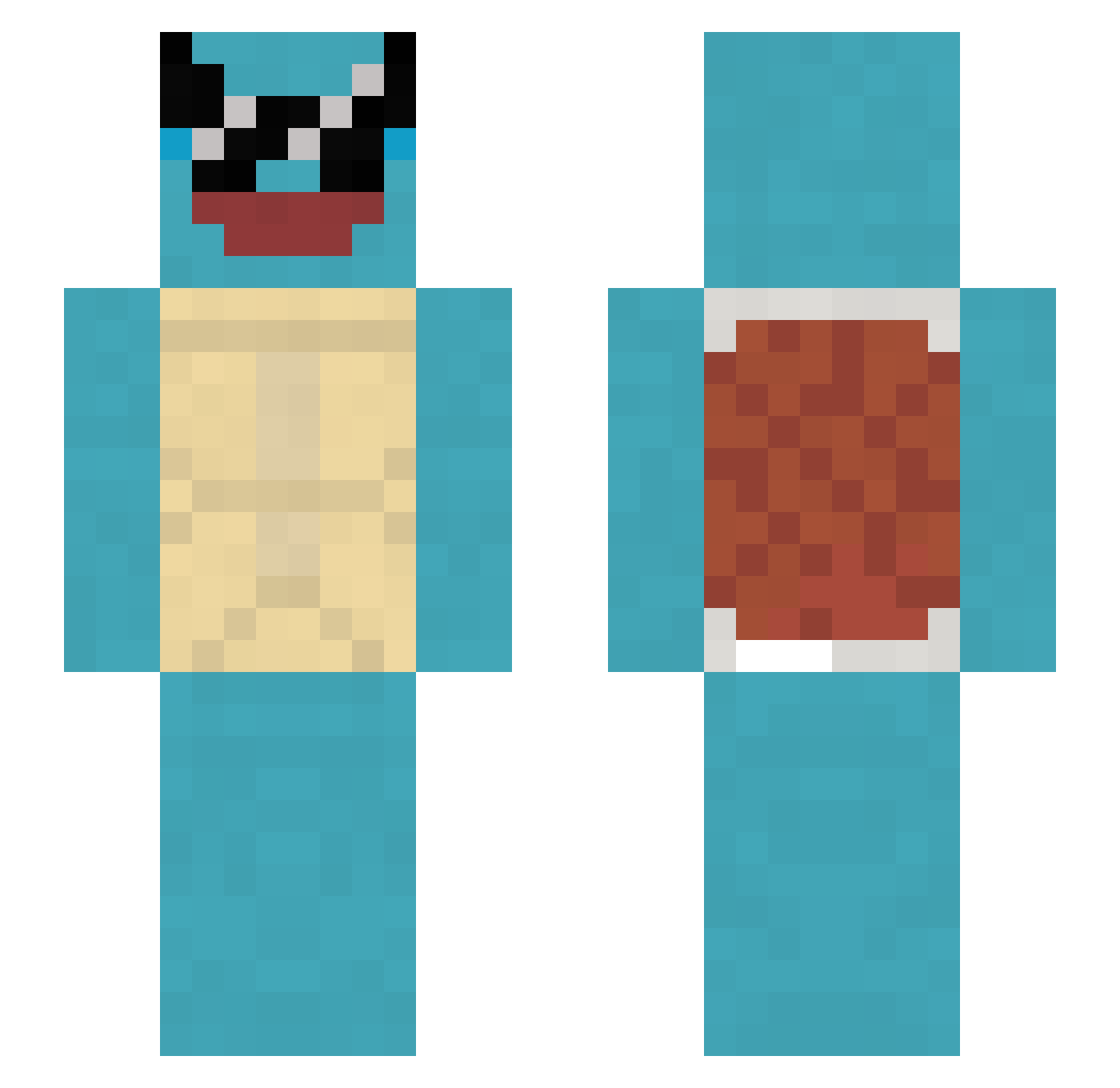 Fein828 Minecraft skin, front and back view