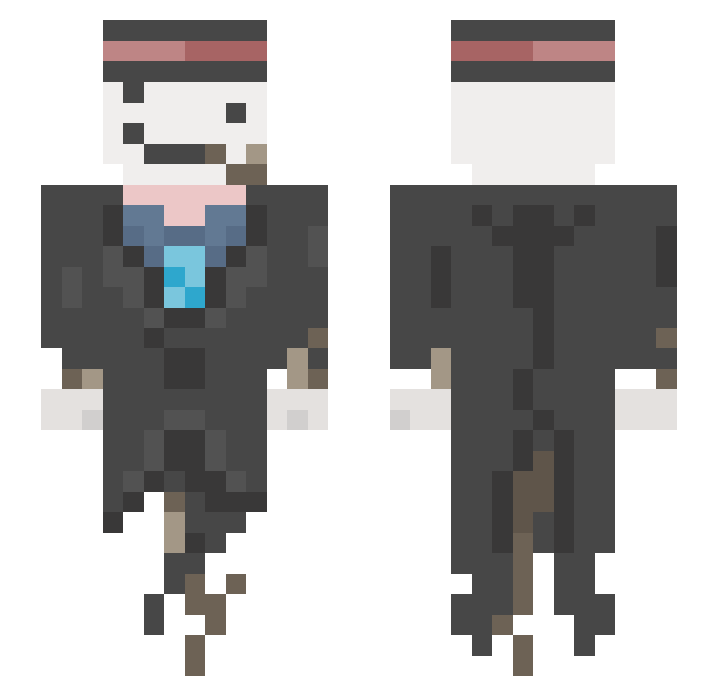 turxnip Minecraft skin, front and back view
