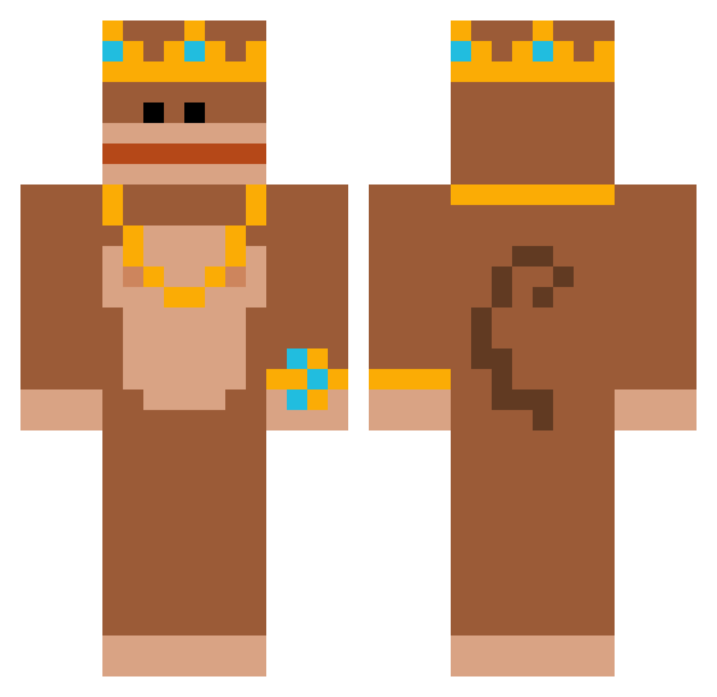 Kainacama Minecraft skin, front and back view